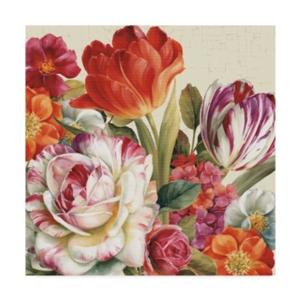 Trademark Fine Art Lisa Audit 'Garden View Tossed Florals' Canvas Art, 14x14 WAP04966-C1414GG